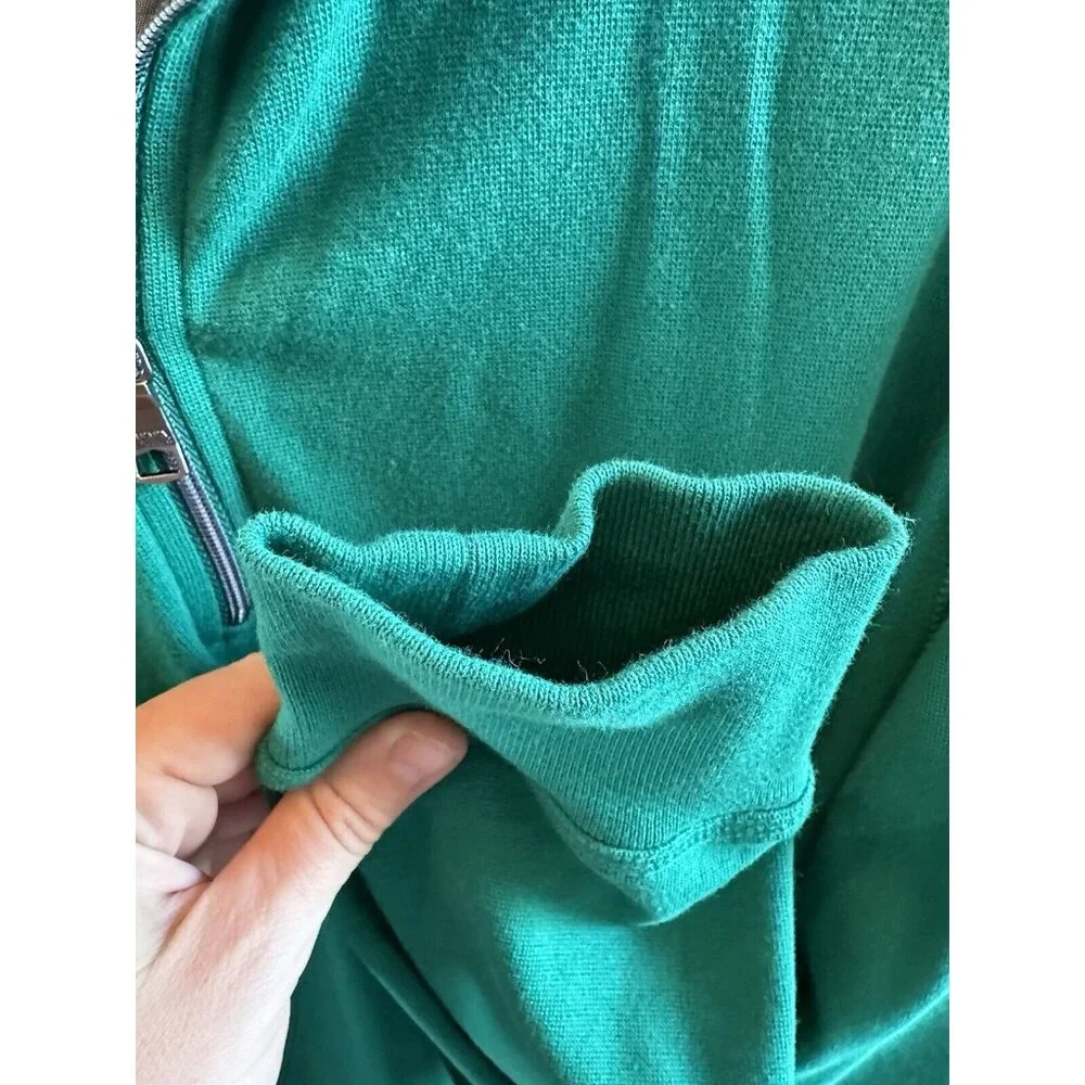Banana Republic Men’s Quarter Zip Sweater Vibrant‎ Green Sz Large